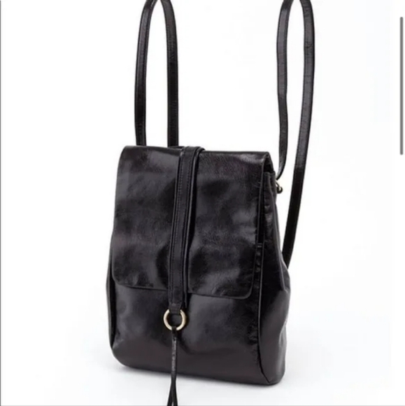 HOBO International Bridge Black Leather Convertible Backpack - Picture 1 of 16
